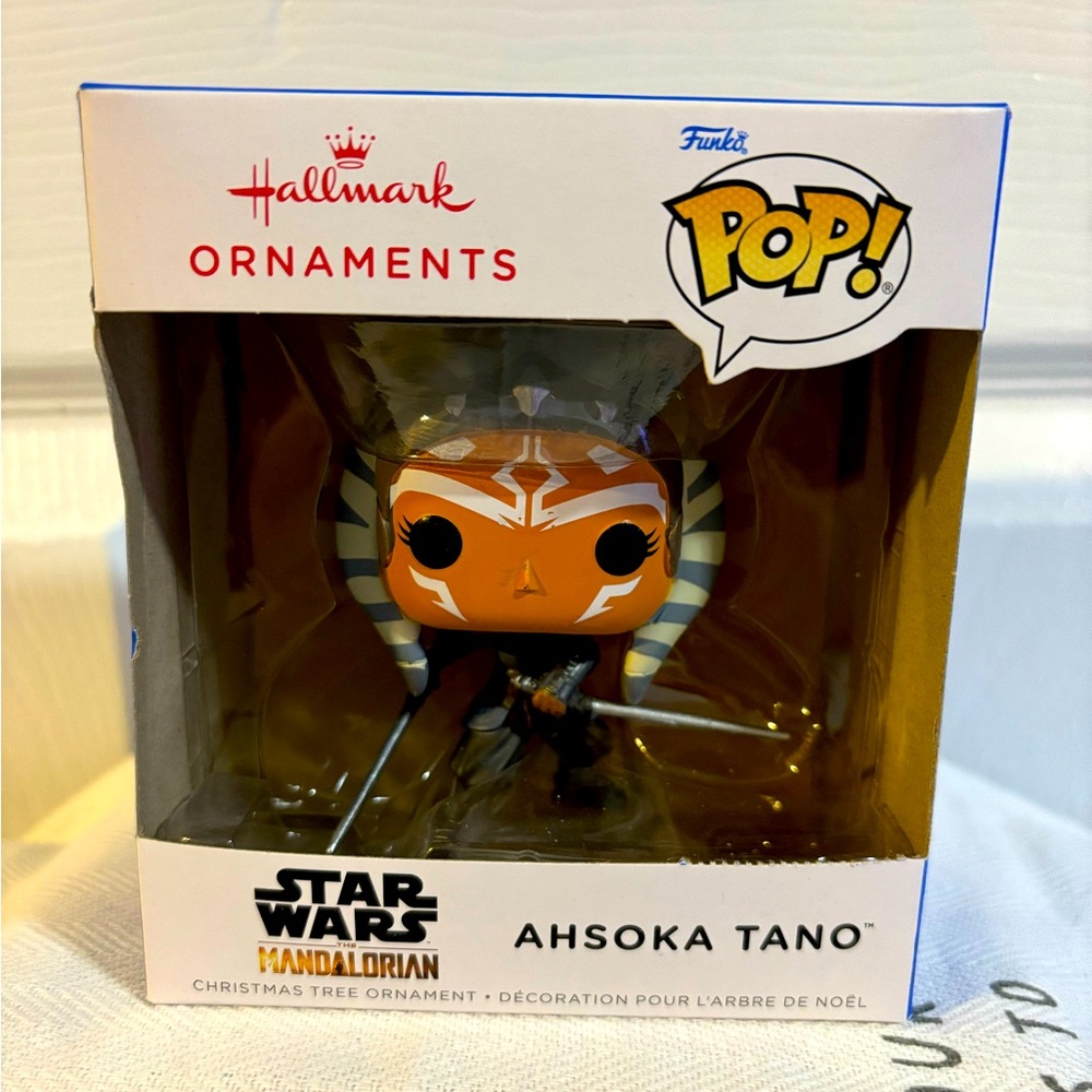 Hallmark ornaments Star Wars the mandalorian Ahsoka tano funko pop new.